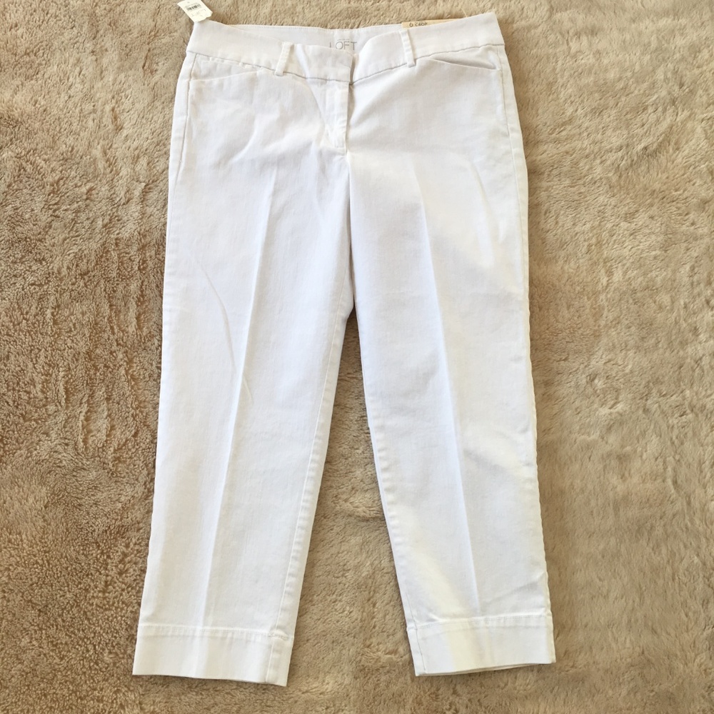Ann Taylor LOFT modern crop jeans white, 6 NWT
